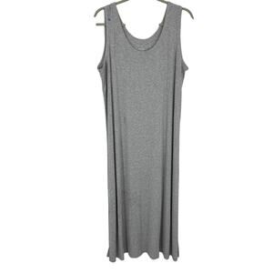 State of Day Tank Maxi Nightgown Women size XL Ribbed knit Modal Blend Gray